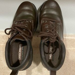 Sketchers    Mens Brown Leather Work Shoe